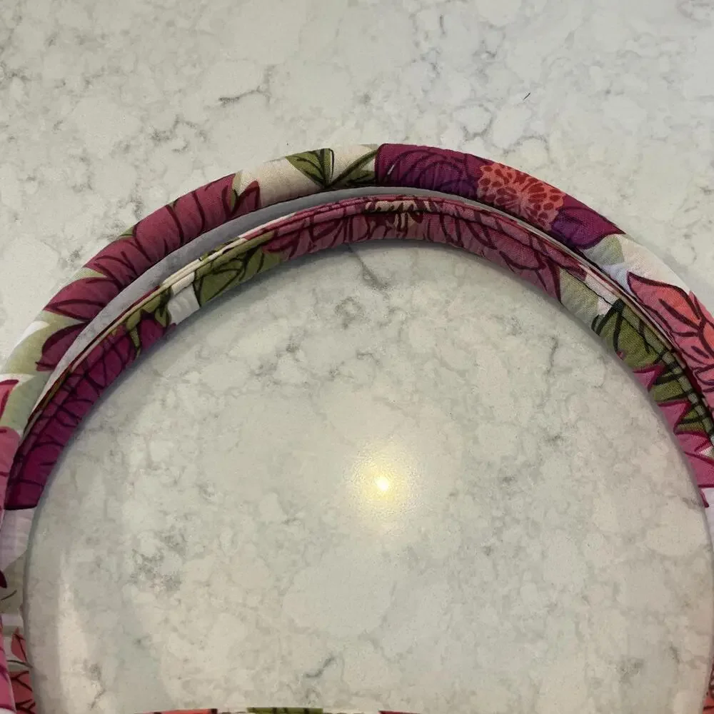 Vera Bradley Bowler Bag Retired Hello Dahlia Pink Red Satchel Purse EUC - Picture 5 of 6